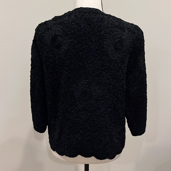 Vintage Black Ribbon Jacket Large - Picture 5 of 14